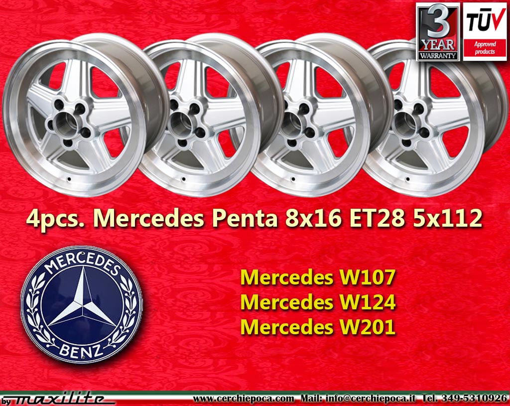 Mercedes Penta Mercedes	1986- w107 W124 W201  8x16 ET28 5x112 c/b 66.6 mm Wheel