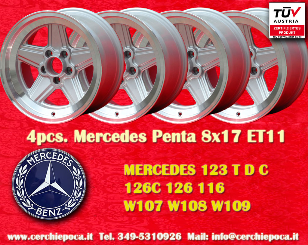 Mercedes Penta Mercedes 123 T, 123 D, 123 C, 123, W 107, 116, 126 C, 126, W 108, 109, W 109  8x17 ET11 5x112 c/b 66.6 mm Wheel