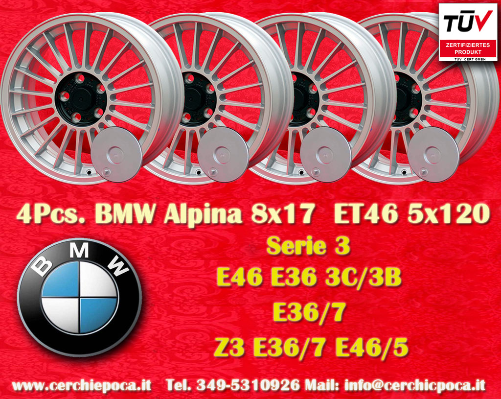 BMW Alpina BMW series 3 series E36, E36 3C, 3 series E36 3B, 3 series Compact, Z3, E36/7, E46/5, 3 series E46  8x17 ET46 5x120 c/b 72.6 mm Wheel