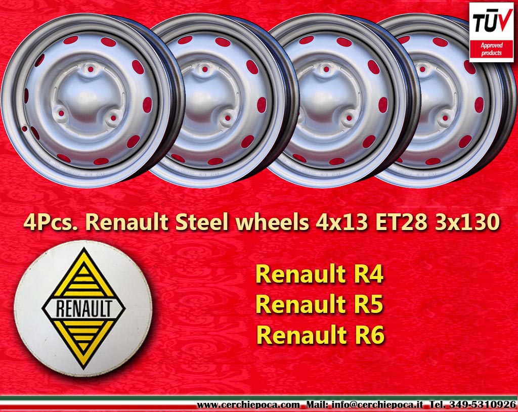 Renault Steel R4 R5 R6 Rodeo  4x13 ET28 3x130 c/b -- Wheel