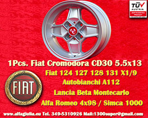 Leichtmetallfelgen Fiat Cromodora CD30 Fiat 124, 125, 127 128 131 132 X1/9 Spider Panda Cinquecento Seicento  5.5x13 ET7 4x98 c/b 58.6 mm