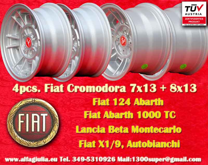 Fiat Cromodora CD66 Fiat 124 125 131 X1/9 Spider  7x13 ET10 4x98 c/b 58.6 mm Wheel