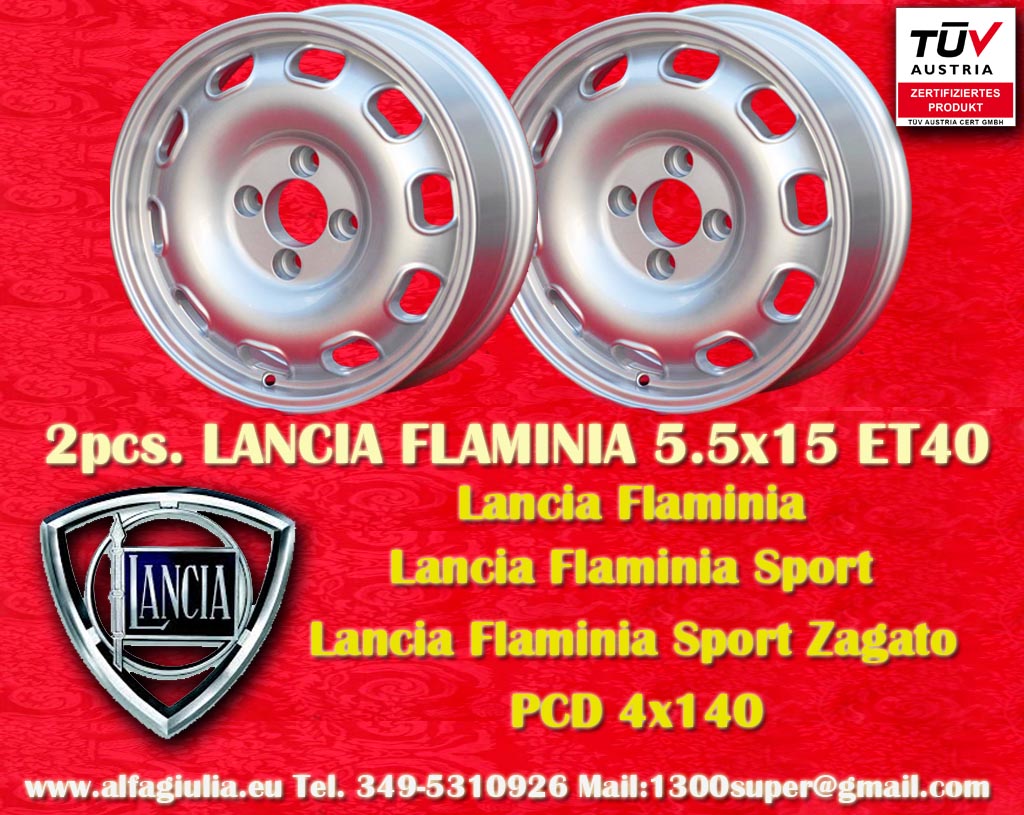 Lancia Tecnomagnesio Lancia Flaminia  5.5x15 ET40 4x145 c/b 98.1 mm Wheel