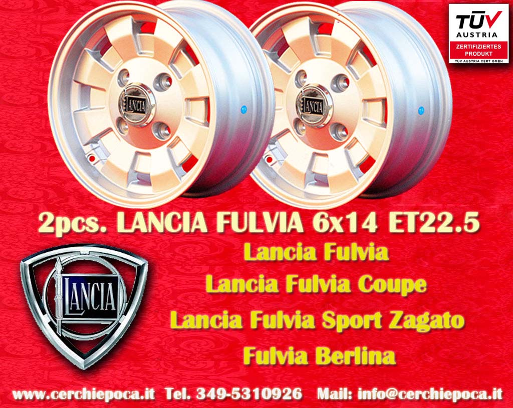 Lancia Cromodora CD28 Silver Lancia Fulvia HF Coupe Zagato  6x14 ET22.5 4x130 c/b 90.1 mm Wheel