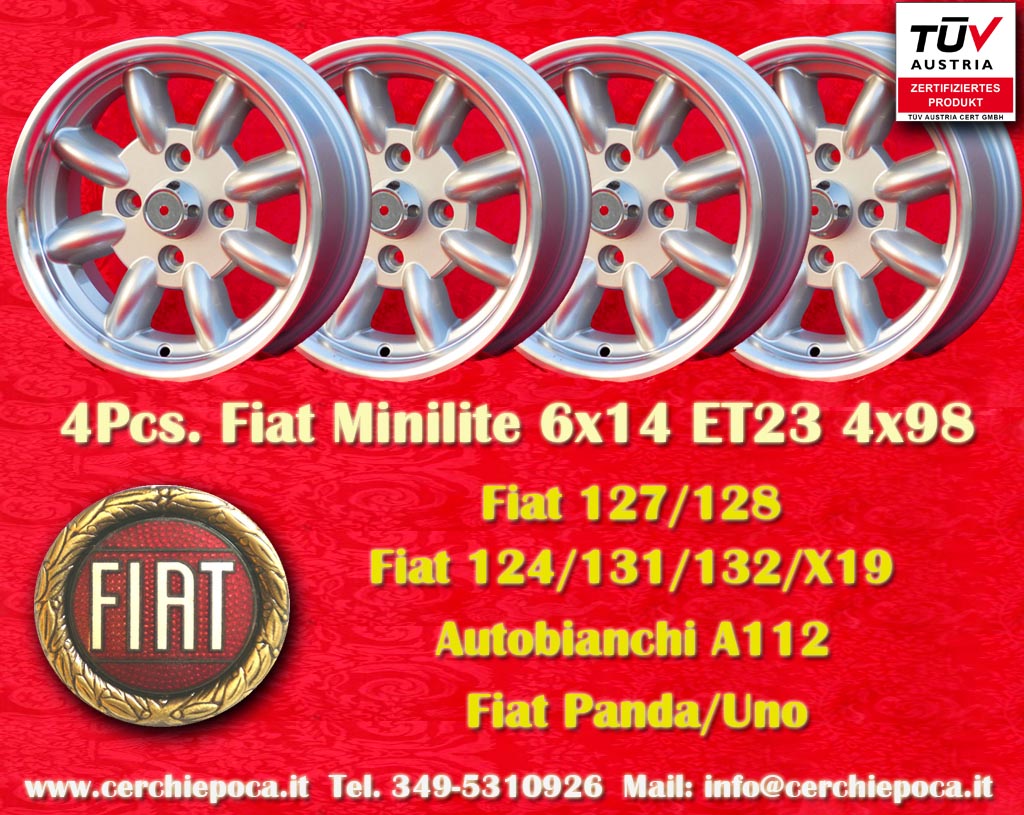 Lancia Minilite Lancia Beta, Montecarlo, Beta coupe  6x14 ET23 4x98 c/b 58.6 mm Wheel