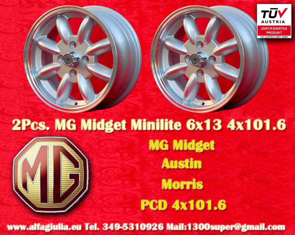 MG Minilite MG Midget  6x13 ET16 4x101.6 c/b 65.1 mm Wheel