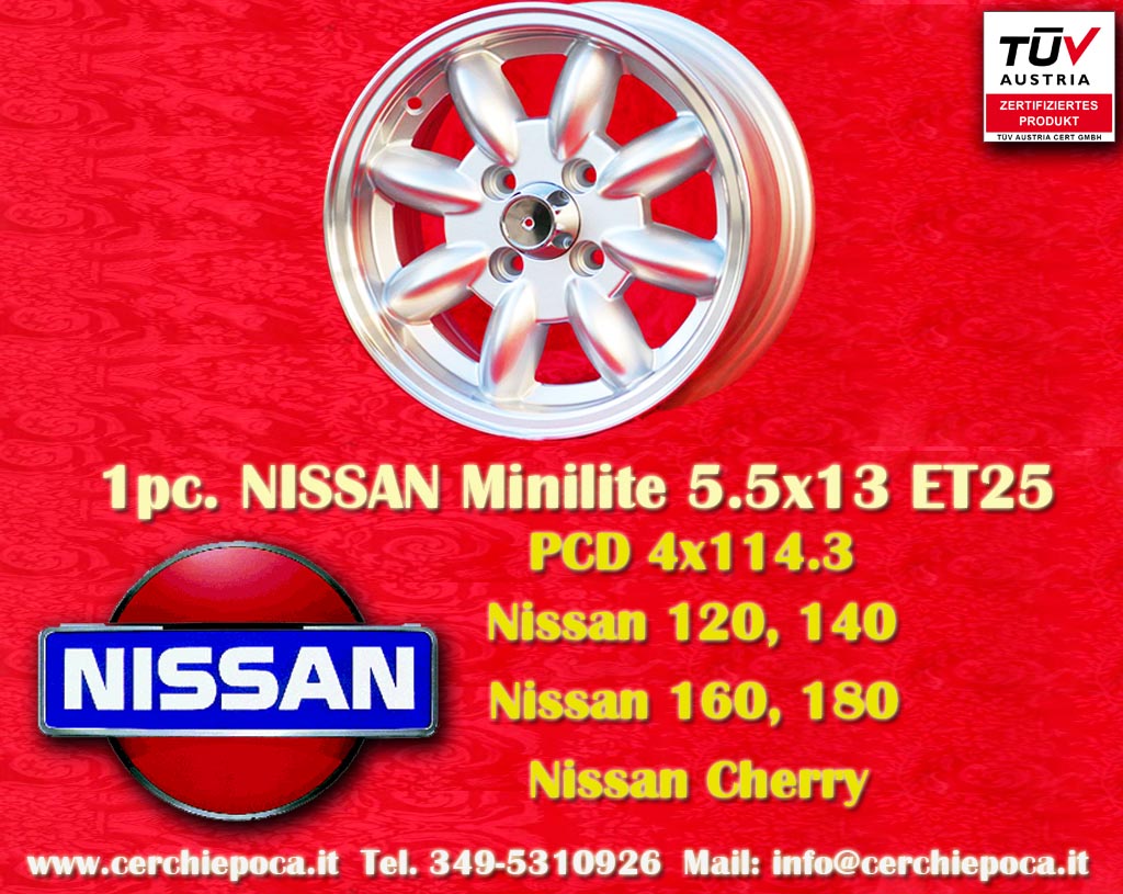 Nissan Minilite Nissan 120 140 160 180 Cherry   6x14 ET16 4x114.3 c/b 76.6 mm Wheel