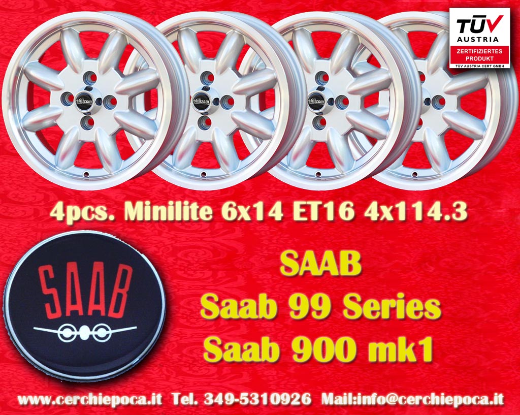 Saab Minilite 99  6x14 ET16 4x114.3 c/b 76.6 mm Wheel