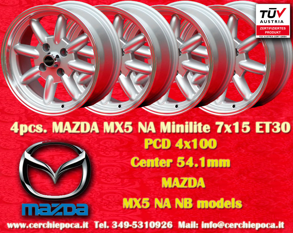 Mazda Minilite Mazda MX5 NA NB  7x15 ET30 4x100 c/b 54.1 mm Wheel