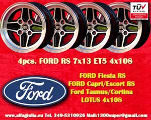 Ford RS Ford Escort Capri Taunus Cortina Anglia  7x13 ET5 4x108 c/b 63.4 mm Wheel
