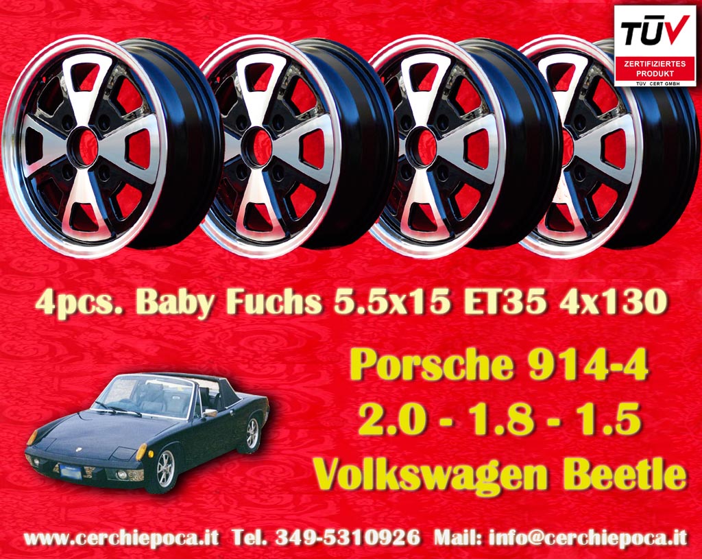 Porsche Baby Fuchs Porsche 914-4 1.7 1.8 2.0  5.5x15 ET35 4x130 c/b 71.6 mm Wheel