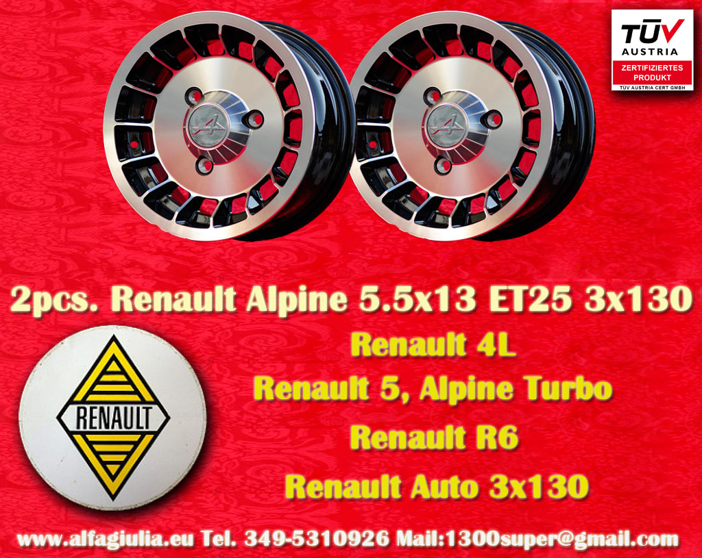 Renault Alpine R4 R5 R6 Rodeo  5.5x13 ET25 3x130 c/b 67.5 mm Wheel