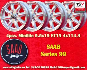 Saab Minilite 99  5.5x15 ET15 4x114.3 c/b 76.6 mm Wheel