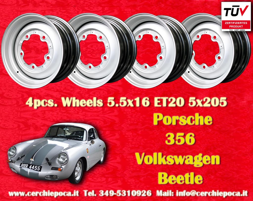 Porsche Steel wheels Porsche 356, 356A, 356B (-1963)  5.5x16 ET20 5x205 c/b 71.6 mm Wheel
