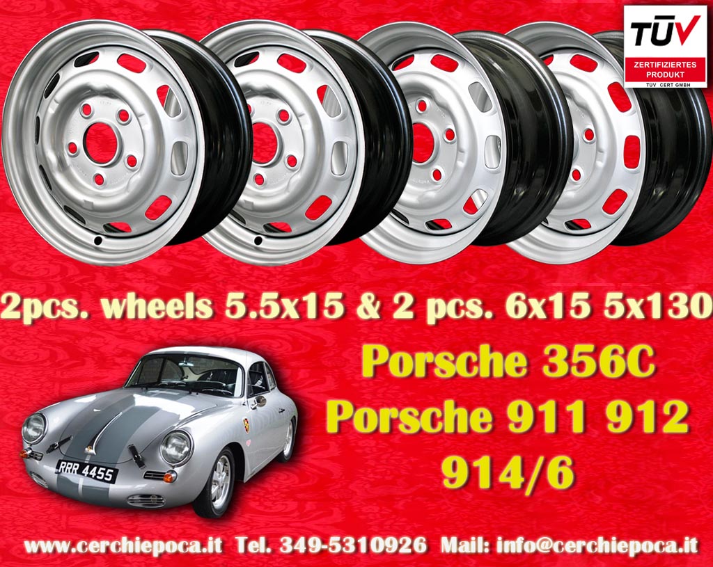 Porsche Fuchs Porsche 356 911 912 914-6  6x15 ET36 5x130 c/b 71.6 mm Wheel