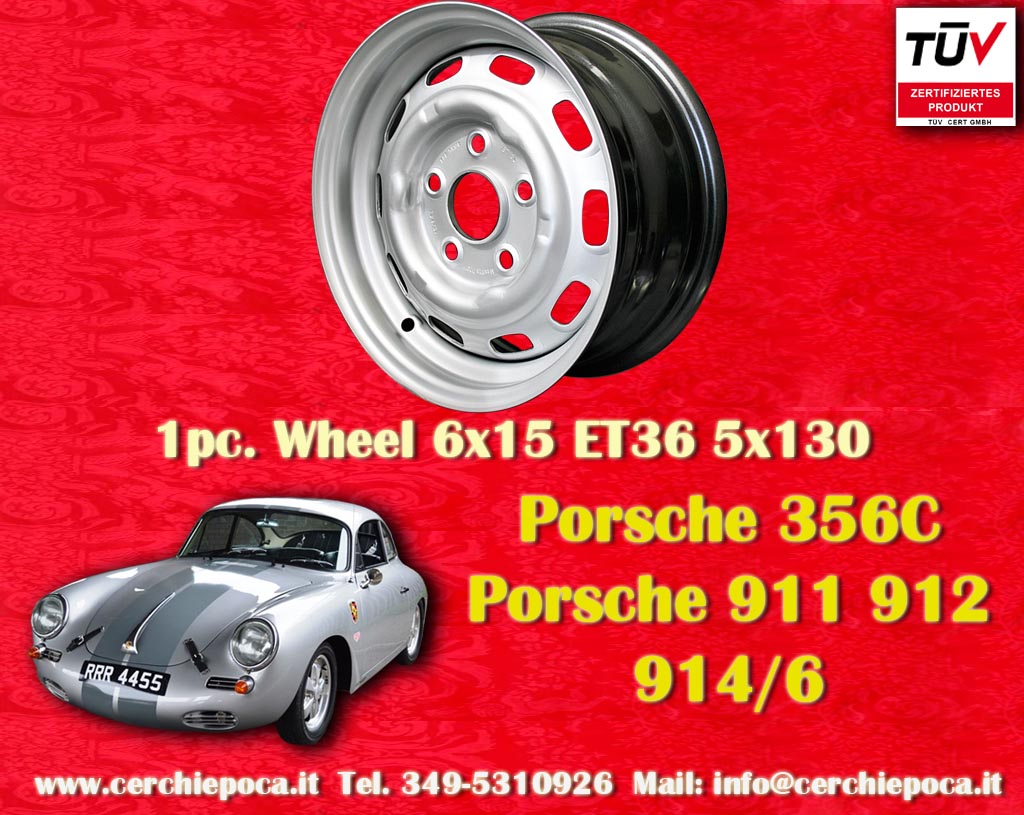 Porsche Fuchs Porsche 356 911 912 914-6  6x15 ET36 5x130 c/b 71.6 mm Wheel