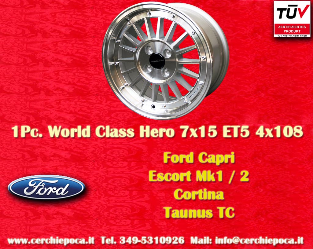 Ford WCHE Ford Escort Capri Taunus Cortina  7x15 ET25 4x108 c/b 63.4 mm Wheel