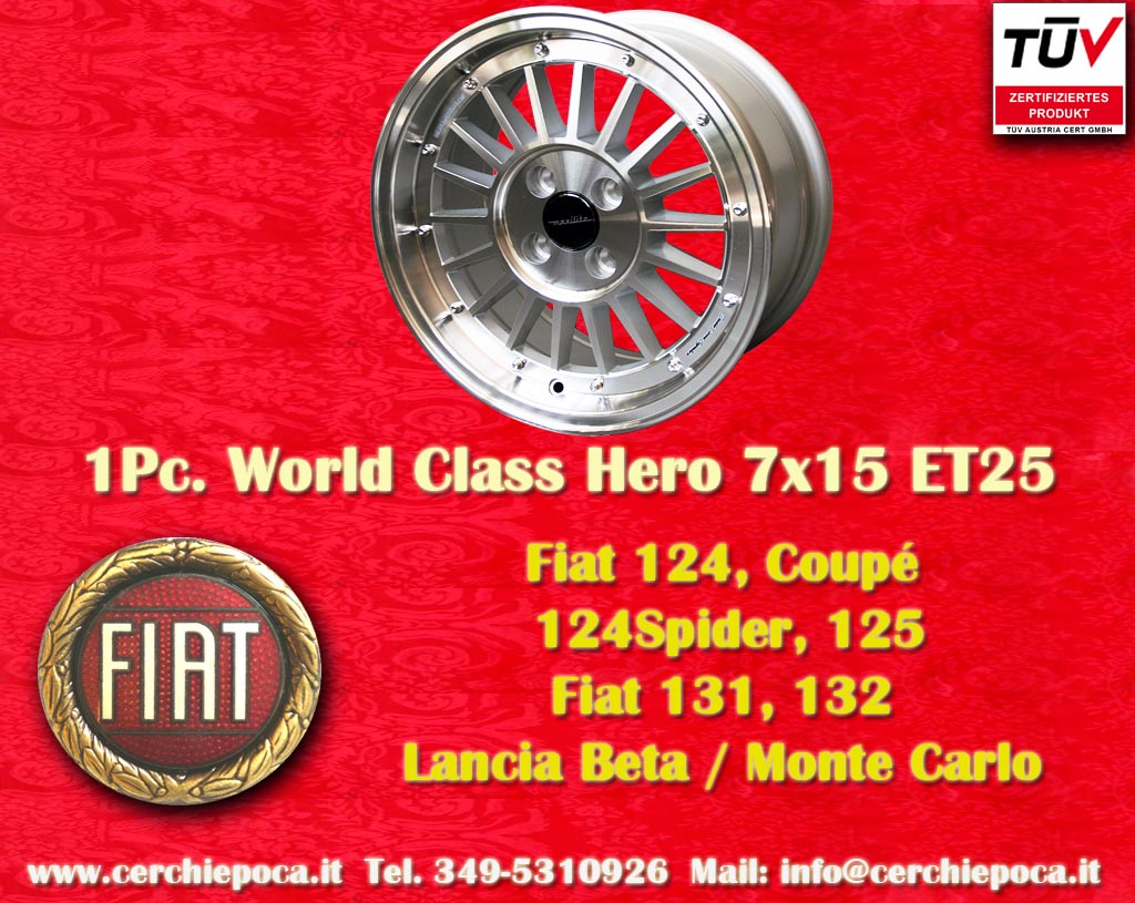 Fiat WCHE Fiat 124 125 131 X1/9 Spider  7x15 ET25 4x98 c/b 58.6 mm Wheel