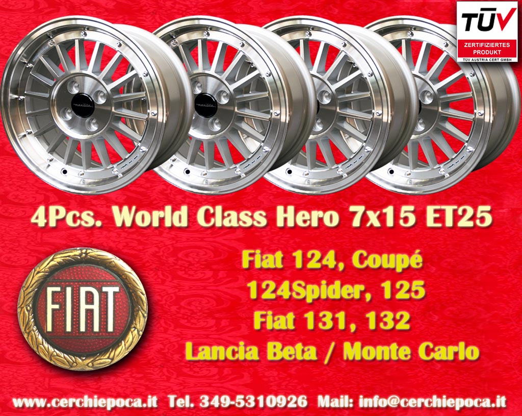 Fiat WCHE Fiat 124 125 131 X1/9 Spider  7x15 ET25 4x98 c/b 58.6 mm Wheel