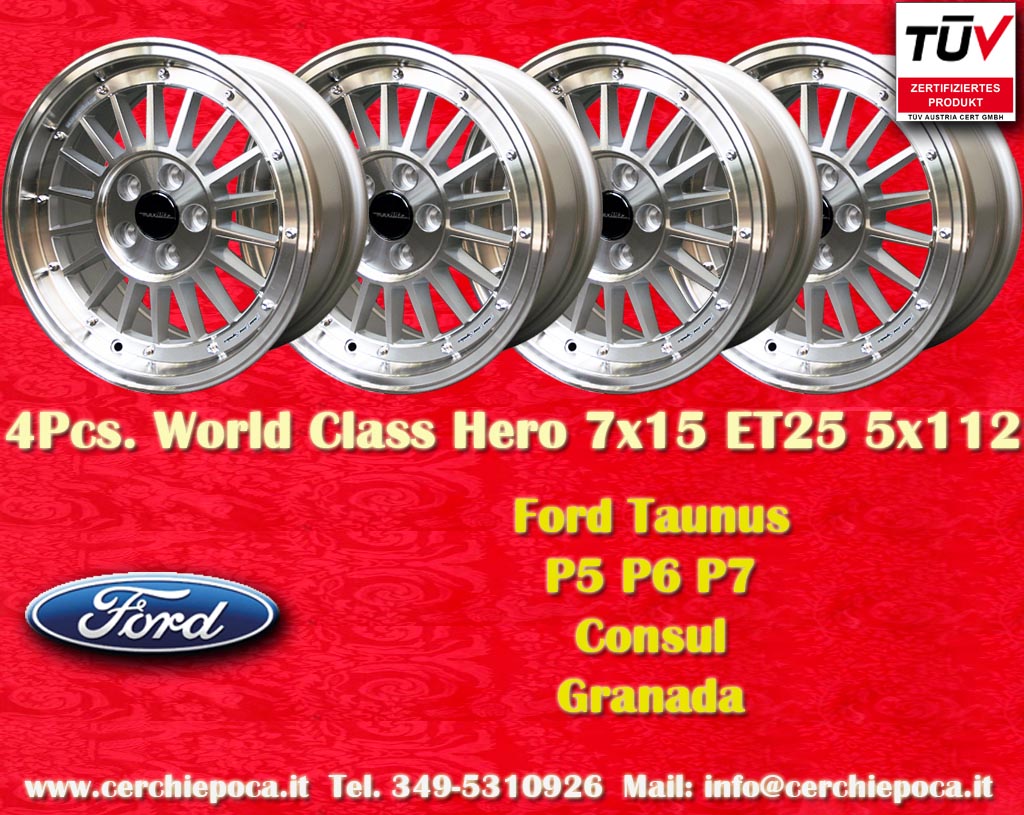 Ford WCHE Ford Taunus Granada Consul  7x15 ET25 5x112 c/b 66.6 mm Wheel