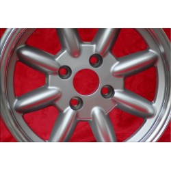 1 pz. cerchio Volkswagen Minilite 7x15 ET5 4x100 silver/diamond cut 1502-2002, 1500-2000tii, 2000C CA CS, 3 E21, E30