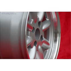 1 pz. cerchio Volkswagen Minilite 7x15 ET5 4x100 silver/diamond cut 1502-2002, 1500-2000tii, 2000C CA CS, 3 E21, E30