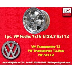 1 pz. cerchio Volkswagen Fuchs 7x16 ET23.3 5x112 fully polished T2b, T3