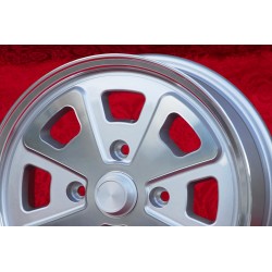 4 pcs. wheels Volkswagen Baby Fuchs 5.5x15 ET35 4x130 silver/diamond cut Beetle 67-, Karmann Ghia 67-, Type 3, 411, 412
