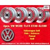 4 pz. cerchi Volkswagen WCHE 7x15 ET30 4x100 silver/diamond cut BMW 1502-2002 tii, 3 E30, Opel Kadett B-C, Manta, Ascona