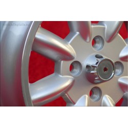 1 pz. cerchio Datsun Minilite 5.5x15 ET15 4x114.3 silver/diamond cut MBG, TR2-TR6, Saab 99
