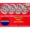 4 pcs. wheels Datsun Minilite 5.5x15 ET15 4x114.3 silver/diamond cut MBG, TR2-TR6, Saab 99