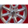 4 pcs. wheels Datsun Minilite 5.5x15 ET15 4x114.3 silver/diamond cut MBG, TR2-TR6, Saab 99