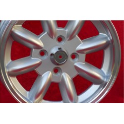 4 pcs. wheels Datsun Minilite 5.5x15 ET15 7x15 ET0 4x114.3 silver/diamond cut MBG, TR2-TR6, Saab 99