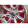 4 pz. cerchi Datsun Minilite 5.5x15 ET15 7x15 ET0 4x114.3 silver/diamond cut MBG, TR2-TR6, Saab 99