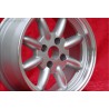 4 pcs. wheels Datsun Minilite 5.5x15 ET15 7x15 ET0 4x114.3 silver/diamond cut MBG, TR2-TR6, Saab 99