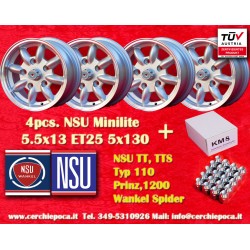 4 pcs. wheels NSU Minilite...