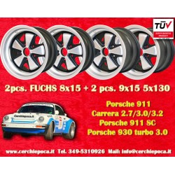 4 Stk Felgen Porsche  Fuchs 8x15 ET10.6 9x15 ET15 5x130 anodized look 911 -1989, 944 -1986 back axle