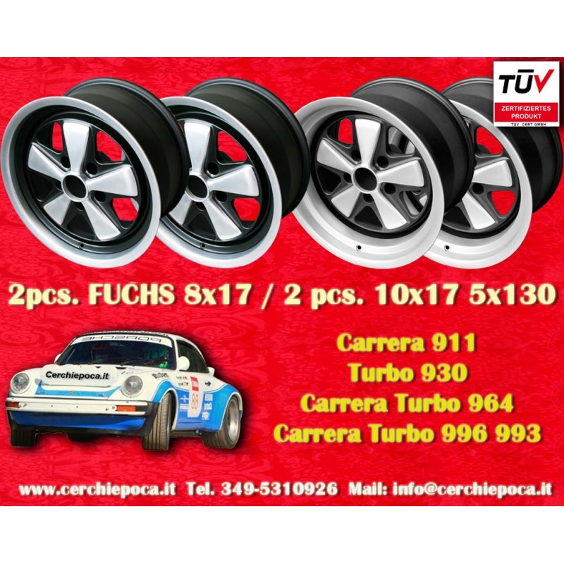 4 pcs. wheels Porsche  Fuchs 8x17 ET10.6 10x17 ET-27 5x130 anodized look 911 SC, Carrera -1989, turbo -1987 arriere