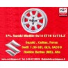 1 pz. cerchio Suzuki Minilite 6x14 ET22 4x114.3 silver/diamond cut MBG, TR2-TR6, Saab 99,Toyota Corolla,Starlet,Carina
