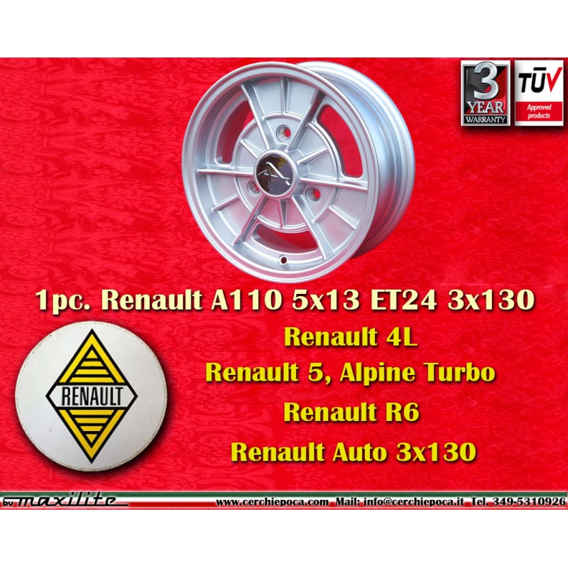 1 Stk Felge Renault Alpine 5x13 ET24 3x130 silver R4 R5 R6