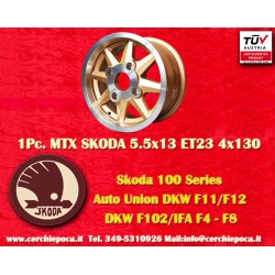 1 pz. cerchio Skoda Minilite 5.5x13 ET23 4x130 gold/diamond cut MB1000 MB1100 105 110 120 130