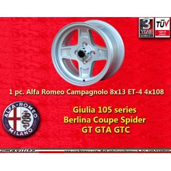 1 pc. jante Alfa Romeo Campagnolo 8x13 ET-4 4x108 silver Alfa Romeo 105 GT/GTA/GTC, Ford Escort Mk1/2 Capri Cortina Taun