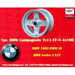 1 Stk Felge BMW Campagnolo 7x13 ET5 4x100 silver Kadett B-C, Manta, Ascona A-B, GT, Olympia A, Rekord C