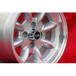 4 pcs. wheels BMW Minilite 7x13 ET5 4x100 silver/diamond cut 1502-2002tii, 3 E21