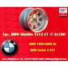 1 Stk Felge BMW Minilite 7x13 ET-7 4x100 silver/diamond cut 1502-2002tii, 3 E21
