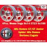 4 pcs. jantes Alfa Romeo Momo Vega 6x14 ET23 4x108 silver/diamond cut 105 Berlina, Giulia, Coupe, Spider, GTC