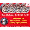 4 pz. cerchi Alfa Romeo Campagnolo 7x14 ET23 4x108 silver 105 Coupe, Spider, GT GTA GTC, Montreal