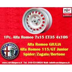 1 Stk Felge Alfa Romeo Campagnolo 7x15 ET35 4x108 silver 105 Berlina, Giulia, Coupe, Spider, GTC
