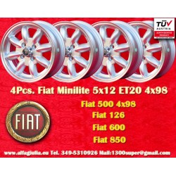 4 pcs. wheels Fiat Minilite...