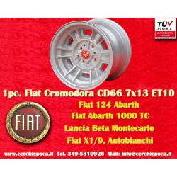 1 Stk Felge Fiat Cromodora CD66 7x13 ET10 4x98 silver 124 Spider, Coupe, X1 9